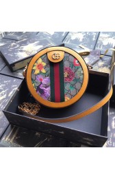 Best Replica Gucci Ophidia series GG flower round Mini Shoulder Bag 550618 yellow HV00202zU69
