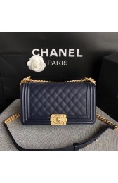 Boy Chanel Flap Bag Original Caviar Leather 67086 blue Gold Buckle HV11955pB23