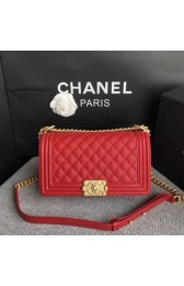 Boy Chanel Flap Bag Original Caviar Leather 67086 Cherry Gold Buckle HV00204hT91