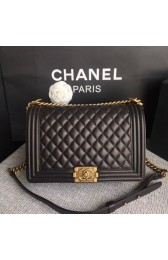 Boy Chanel Flap Bag Original Sheepskin Leather 67088 black HV06391Is53