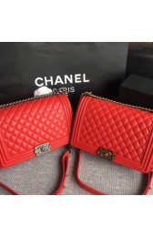 Boy Chanel Flap Bag Original Sheepskin Leather 67088 red HV03612tQ92