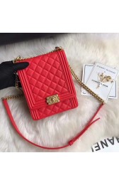 Boy chanel handbag Grained Calfskin & Gold-Tone Metal AS0130 red HV02178nQ90