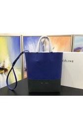 Celine CABAS Tote Bag 3365 Blue with green HV06497Nw52