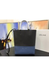 Celine CABAS Tote Bag 3365 Dark gray with blue HV05442Tk78