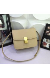Celine Classic Box Flap Bag Calfskin Leather 88008 Apricot HV01426Zw99