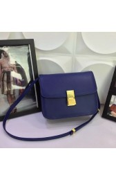 Celine Classic Box Flap Bag Calfskin Leather 88008 Royal Blue HV05983Xp72