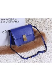Celine Classic Box Small Flap Bag Calfskin 88007 Blue HV11510zd34