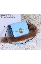 Celine Classic Box Small Flap Bag Calfskin 88007 Light blue HV04752hi67