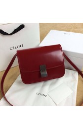 Celine Classic Box Small Flap Bag Smooth Leather 11042 Dark Red HV00980CC86