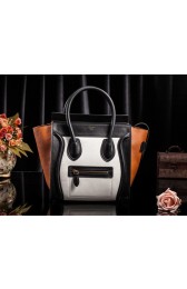 Celine Luggage Tote Bag Original Leather 3308 White&Black&Brown HV07349Kd37