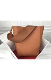 Celine Seau Sangle Original Calfskin Leather Shoulder Bag 3370 brown HV11790Af99