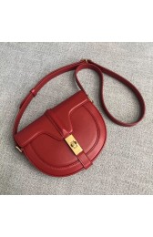CELINE SMALL BESACE 16 BAG IN SATINATED CALFSKIN CROSS BODY 188013 RED HV05434Sy67