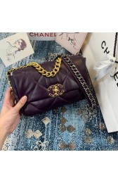 Chanel 19 flap bag AS1160 deep purple HV01901aM39
