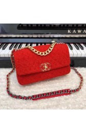 CHANEL 19 Flap Bag AS1160 red HV06247fc78