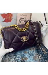 Chanel 19 flap bag AS1161 deep purple HV11876Yf79
