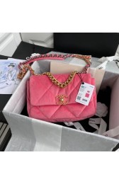 Chanel 19 flap bag velvet AS1160 pink HV11158UW57