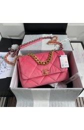 Chanel 19 flap bag velvet AS1161 pink HV09938fj51