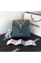Chanel backpack Calfskin & Gold-Tone Metal A57555 blue HV04358mV18