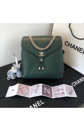 Chanel backpack Calfskin & Gold-Tone Metal A57555 green HV01206rJ28