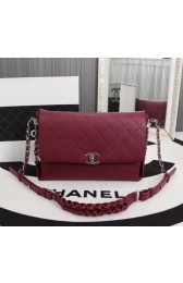Chanel Calfskin Leather Shoulder Bag 33654 red HV02100pB23