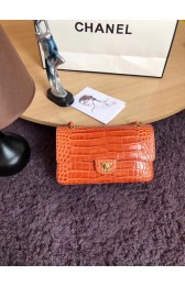 Chanel Classic Flap Bag Original Alligator & Gold-Tone Metal A01112 orange HV09080vm49