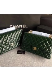 Chanel Classic Flap Bag original Patent Leather 1113 green HV01710CC86