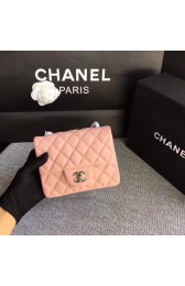 Chanel Classic Flap Bag original Sheepskin Leather 1115 pink silver chain HV00624ki86
