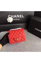 Chanel Classic Flap Bag original Sheepskin Leather 1115 red gold chain HV08234hT91
