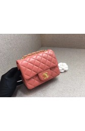 Chanel Classic original Sheepskin Leather cross-body bag A1115 pink gold chain HV11362vX95