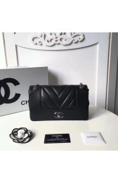 Chanel Classic Shoulder Bag Original Sheepskin Leather 5692 black HV09415uT54