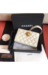 Chanel clutch Lambskin & Gold-Tone Metal AS0178 White HV00437pA42
