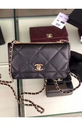 Chanel flap bag Lambskin & Gold-Tone Metal 3798 black HV08907io33