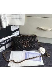 Chanel Flap Bag Lambskin Gold-Tone Metal A57275 Black HV01526rJ28