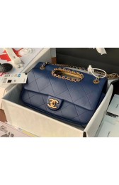 Chanel Flap Bag Original Sheepskin Leather AS1466 Navy Blue HV09740rf34