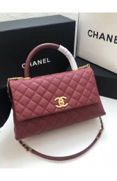 Chanel flap bag with Burgundy top handle A92991 Burgundy HV06307iZ66
