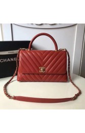 Chanel Flap Bag with Top Handle A92991 red HV03203Oj66