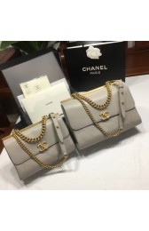 Chanel Flap Original Cowhide Shoulder Bag 56987 grey HV06312Gm74