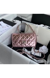 Chanel Flap Original Lambskin Leather Shoulder Bag AS1665 silver pink HV03492dN21