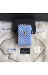 Chanel Flap Original Mobile phone bag 55698 blue HV05762Bw85