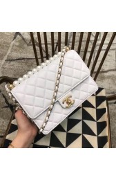 Chanel Flap Shoulder Bag Sheepskin Leather 77399 white HV08463bm74