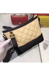 Chanel Gabrielle Calf leather Shoulder Bag 1010B apricot with black HV03011dw37