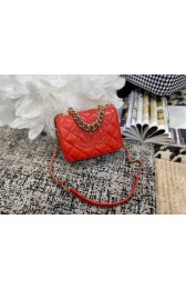 Chanel Lambskin flap bag AS1514 red HV09809Jz48