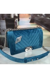 Chanel LE BOY Shoulder Bag Original velvet universe C67086 blue HV02025Cw85