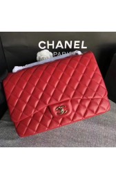 Chanel Maxi Quilted Classic Flap Bag original Sheepskin CF 58601 red Gold chain HV00117Ri95