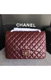Chanel Maxi Quilted Classic Flap Bag original Sheepskin CF58601 Burgundy Gold chain HV00737hi67