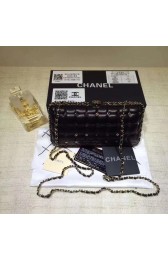 Chanel Minaudiere Metallic Lambskin & Ruthenium-Finish Metal 78987 black HV06917SS41