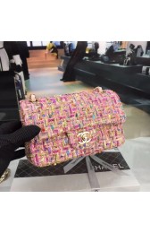 Chanel Mini Flap Bag A69900 pink Tweed& Braid Gold-Tone Metal HV01593Rc99