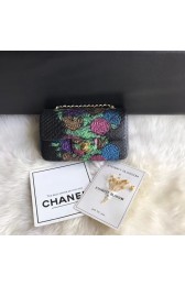 Chanel Mini Flap Bag Python & Gold-Tone Metal c69900 black HV11606gN72