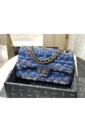 Chanel Original flap bag Twill soft A01112 blue HV06478Oq54