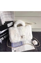 Chanel Original Leather Cony Hair top handle bag 6950 white HV02797ta99